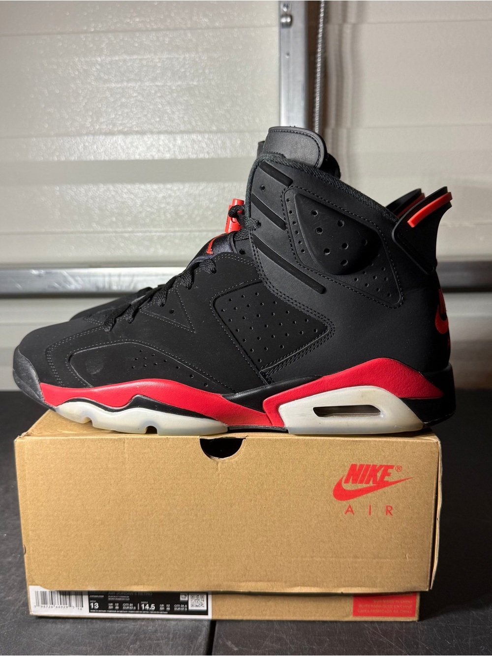 Nike Air Jordan 6 Retro - Black and Red Men's Sneakers